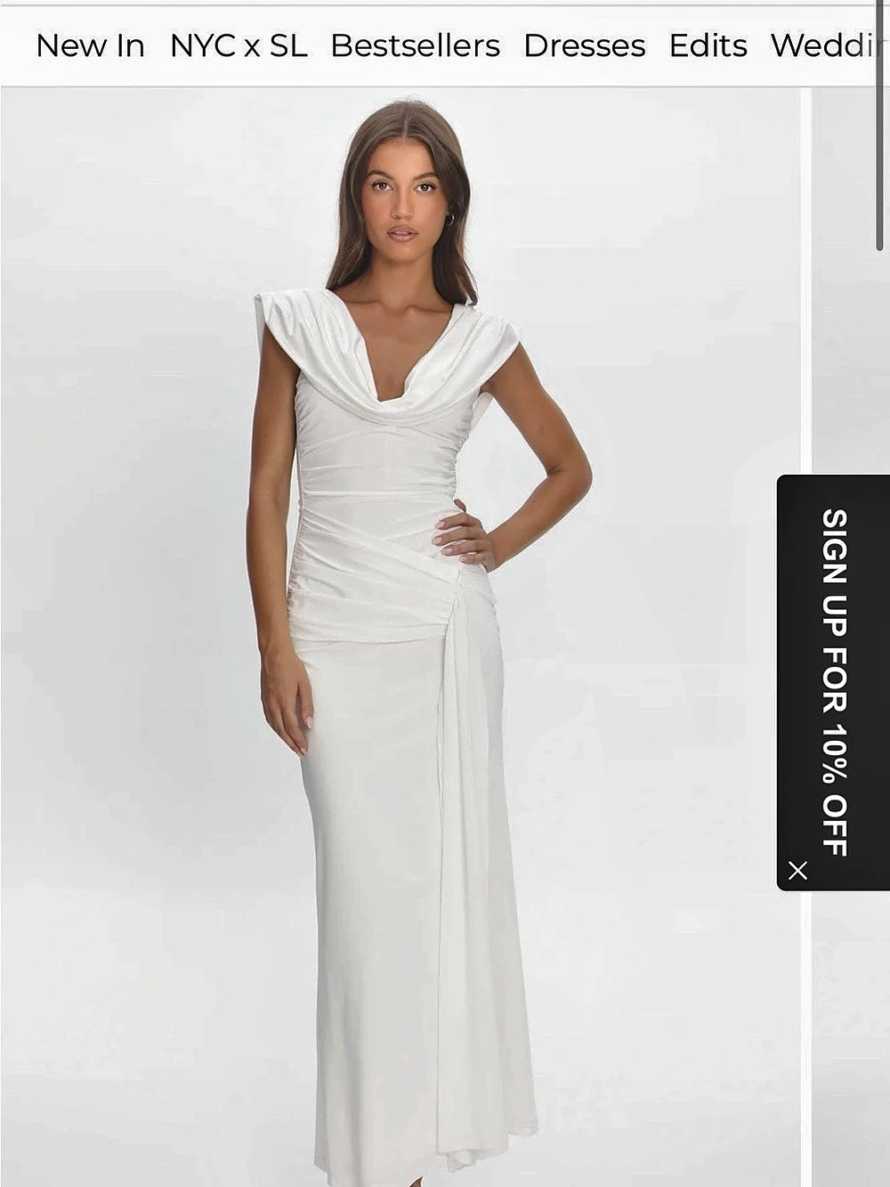 Selfie Leslie Fermi Draped Shoulder Maxi Dress